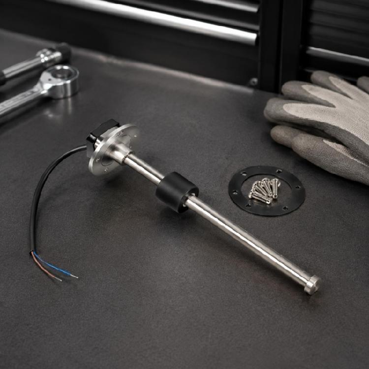 Fuel Tank Level Sensor with Spring Contact Array, Float-Based Sending Unit with 304 Stainless Steel Construction and Two Wire Connection