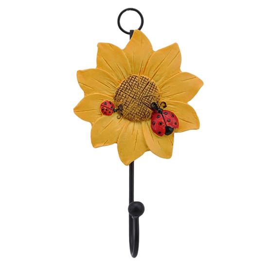 Decorazione domestica creativa della resina del fiore della coccinella delle chiavi del cappotto del cappello del gancio della parete della decorazione della casa