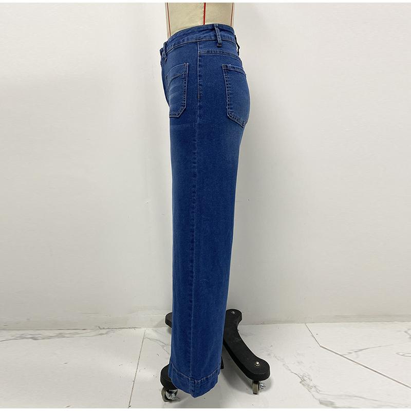 High Waisted Straight Leg Jeans Women's Clothing 2025 Spring New Item Slim and Wide Leg Retro Style Pants