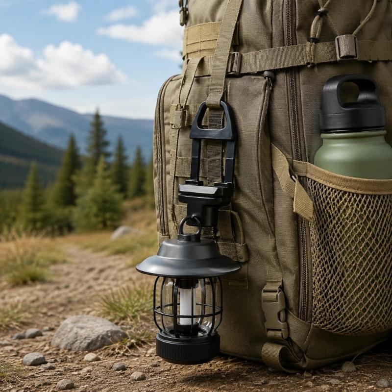 Outdoors Gear Rails Mount Buckles Accessory for Backpacks Carry, Metal Hanging Hoop Connectors for Camping and Hiking