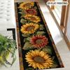 1Pcs Yellow-Red Sunflower With Green Leaves Non-Slip Washable Area Rug Runner for Entryway, Living Room, Bedroom & Patio