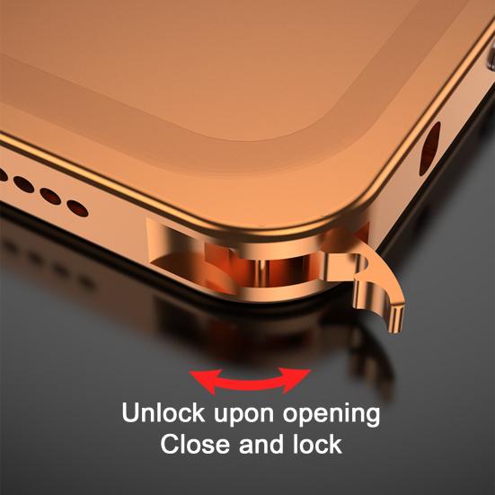 Metal Phone Case for IPhone 17/17 Pro/17 Max/17 Air Detachable Lens Cover & Heat Dissipation Phone Case Ultra-Thin Protective Frame with Hidden Strap