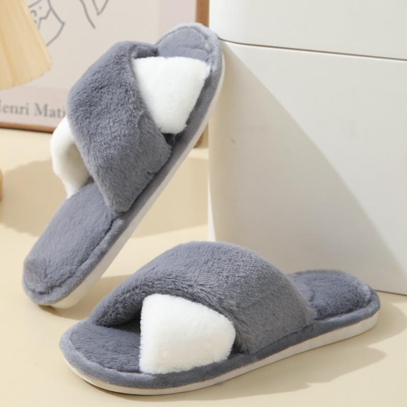 Cross-band color-blocking floor mat spring and autumn warming fashion simple home shoes