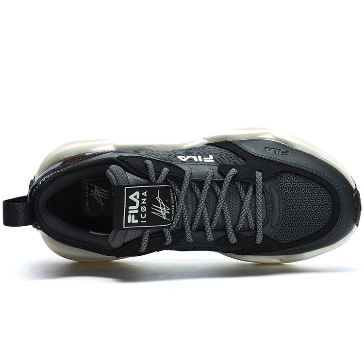 FILA Crypto Fabric Synthetic Leather TPU Comfortable Sports Wear Resistant Low Top Lifestyle Shoes Women sneaker Black F12W313101FUB