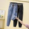 S-3XL Frauen Jeans Elastische Taille Frühling Herbst Feste Beiläufige Weibliche Lose Denim Hosen Hosen