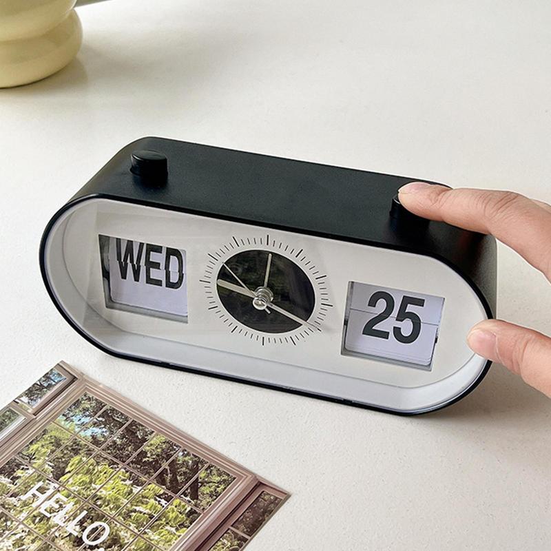 Neue Kreative Schlafzimmer Wecker Lustiger Flip Mechanischer Wecker Desktop Digitale Kalenderuhren Retro Schreibtischuhren Heimdeko