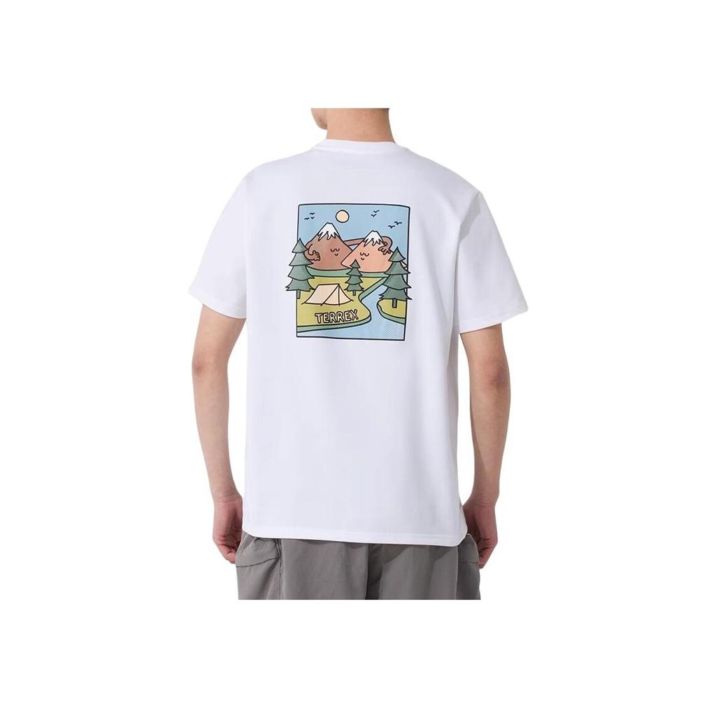 Adidas Terrex Sports Casual Round Neck Short Sleeve T-Shirt Men Tops White JI8306