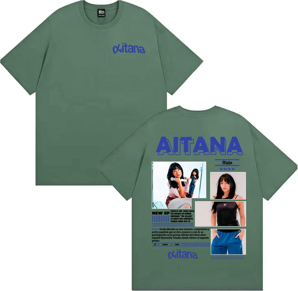 Aitana Cuarto Azul World Tour 2026 Graphic Tshirts Men Women Clothing Fashion Aesthetic Tshirt High Quality Oversized T Shirts