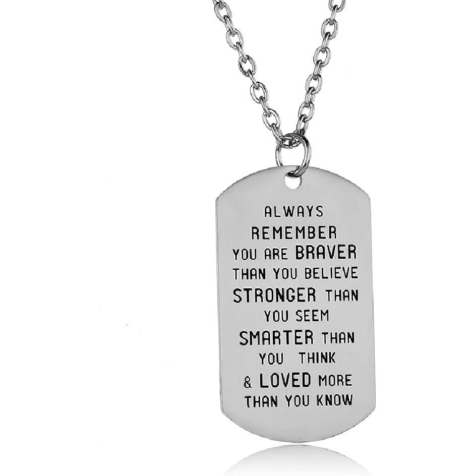 YEEQIN Inspirational Gifts for Son Brother Sister Brother Gifts Birthday Gift Inspirational Necklace Always Remember