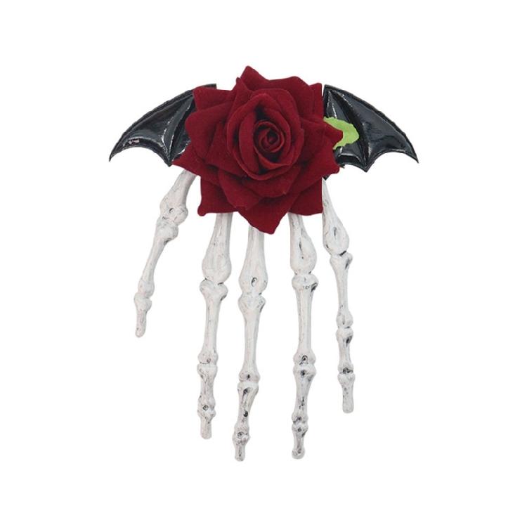 Festive Skull Hair Clip Secure Hold Design Comfortable Plastic Hairpin Ideal For Halloween Outfits And Cosplay Enthusiasts