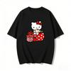 2026 Summer Hello Kitty Cartoon Printed Short Sleeve Pure Cotton Tshirts Womens Family Matching Outfits Classic Versatile Top