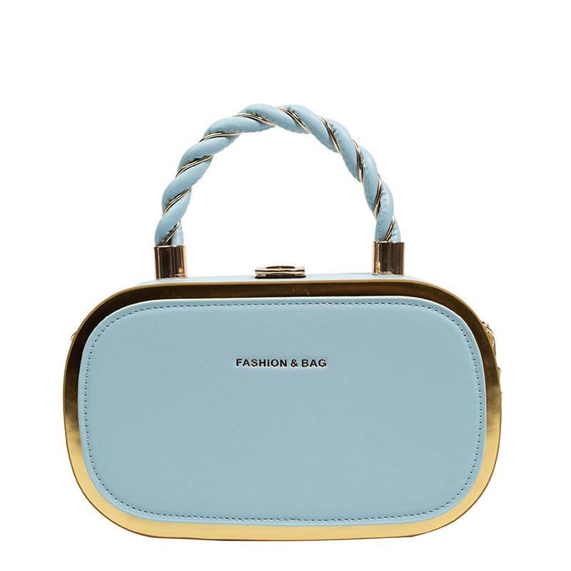 Trendy Pu Leather Small Square Shoulder Bag For Women With Stylish Lock Clasp
