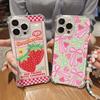 Strawberry Bow Phone Case For Oppo A60 A3x A3 A78 A74 A76 A72 A58 A57 A54 A53 A38 A31 A17 A16 A7 A92 Pro 4G 5G Anti Fall Cover