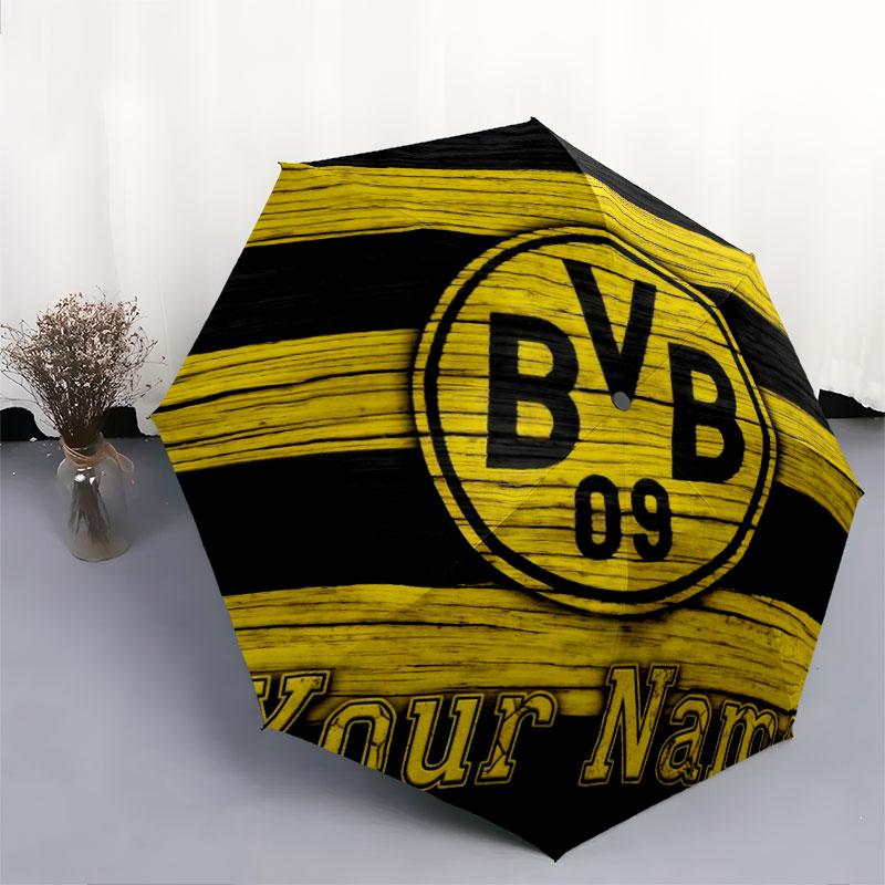 1 Stück Automatischer Faltregenschirm - Borussia Individuelles Namensmuster, Tragbares & Faltbares Design mit 8 Speichen, Weihnachts-Geburtstagsgeschenke