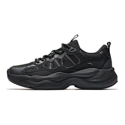 Abrasion Resistant Cushioning Low Top Chunky Sneakers Women's Black 122548840-1
