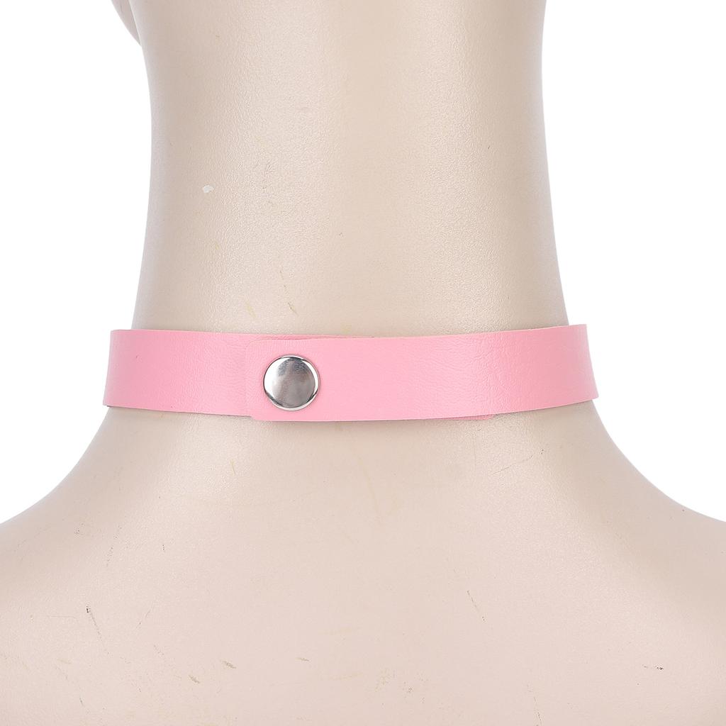 PU Lther Alloy Hrt Shaped Decoration Necklace Collar Jewelry Accessory
