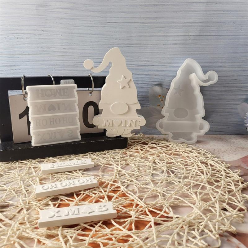 Flexible Silicone Mold Santa Claus Figurine Decoration Making Mould Temperature Resistant Mould for Christmas Ornament