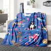 Colorful Dog Pattern Home Customize Your Name Blankets Soft And Cozy For All Seasons Perfect For Picnics Sofa Office Bed Living Room Ideal Gift For
