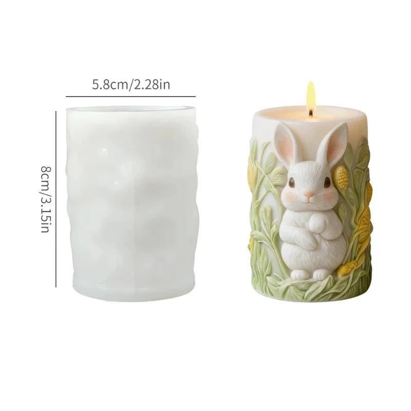 

Top Quality Easter Candle Mold Relief Rabbit Candle Silicone Mold Rabbit Relief Crafts Molds Food Grade Cylinder Silicone Mold