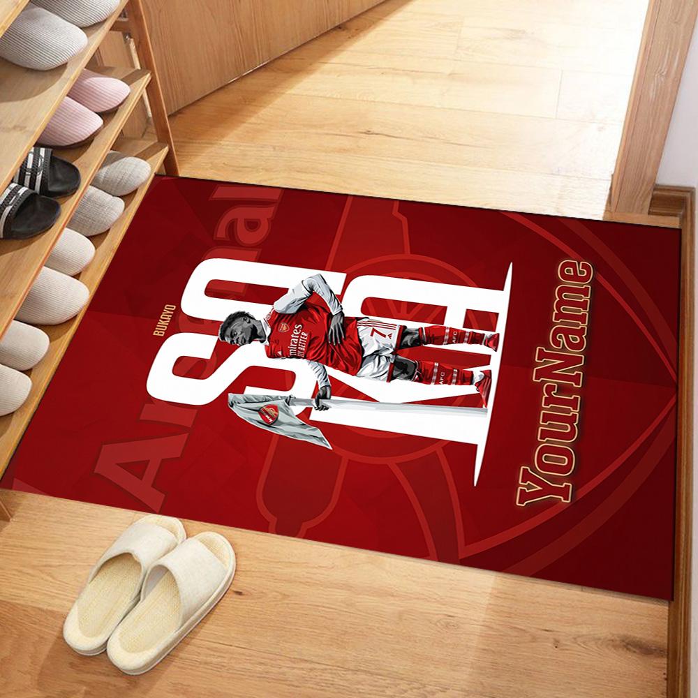Arsenal Customizable Name Area Rug Perfect for Kitchen Entryway Study room Bedrooms Anti-slip Rug Office home decor Gift for Festivals