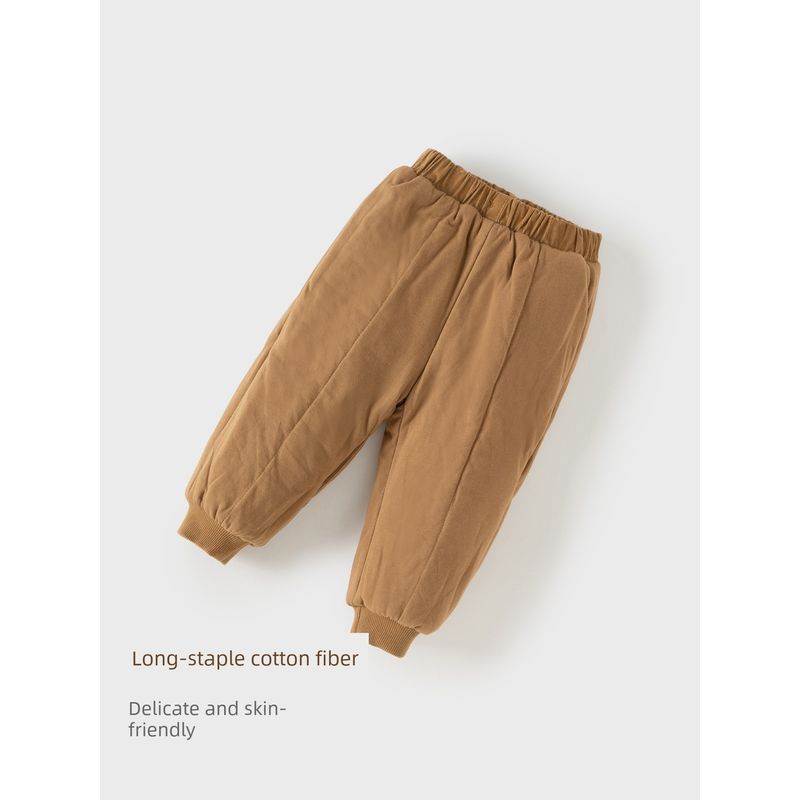David Bella Boys' Corduroy Pants 2026 Winter New Style Baby Padded Jogger Pants Children's Class a Cotton Pants