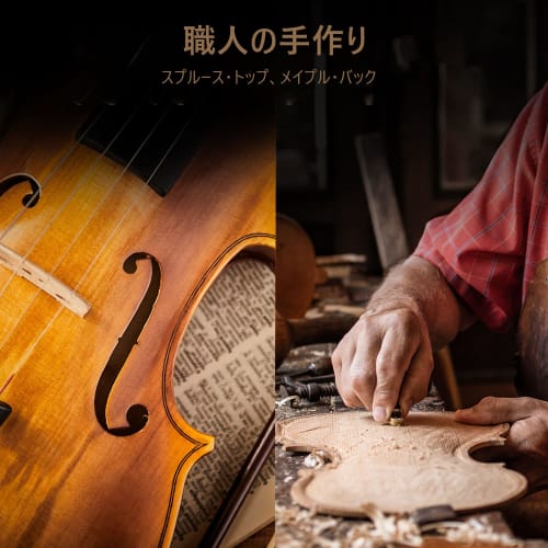 Eastar Violin, 4/4, Solid Wood, with Two Bows, for Beginners and Advanced Players, EVA-330