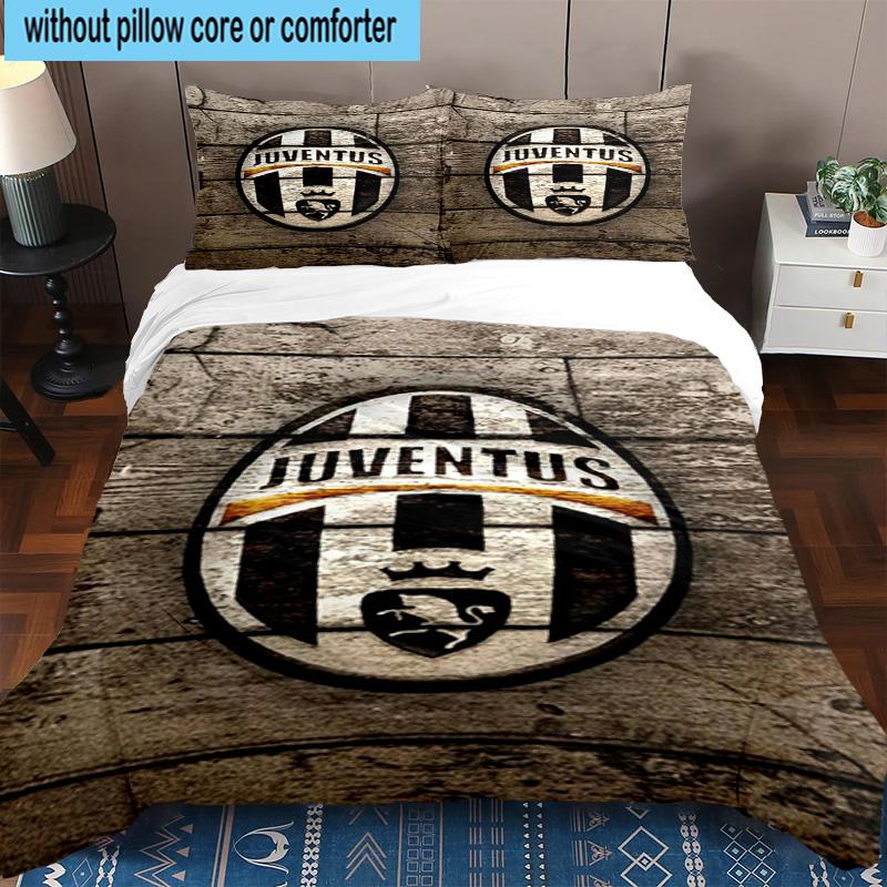 Set Biancheria da Letto Stampato 3 Pezzi Juventus Football Club Chiusura Copripiumino Include 1 Copripiumino & 2 Federe Set Biancheria da Letto Decorazioni per la Casa Regali