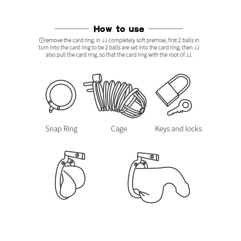 RUNYU Adult Sextoy Tooys Men'S Metal Penis Chastity Cage Adjustable Cock Ring Restriction Punitive Stainless Steel Lock Sex Toy