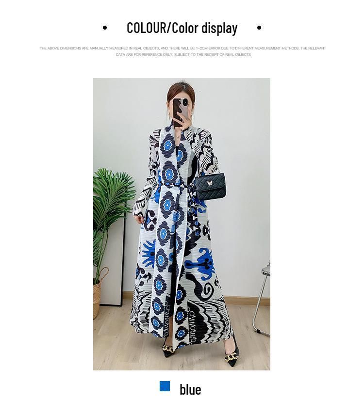 2024 Summer Women's Chic Middle East Pleated Robe Long Sleeve Cape Jacket