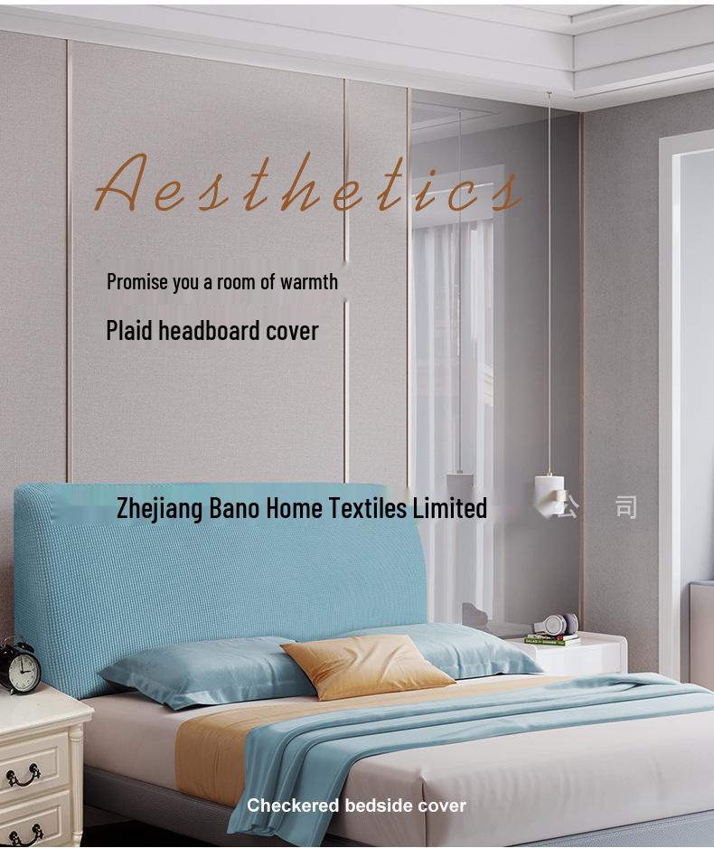 Nordic Style Elastic Bed Head Cover - Full, Removable, Washable, Solid Color, Soft, Dust-Proof Cover