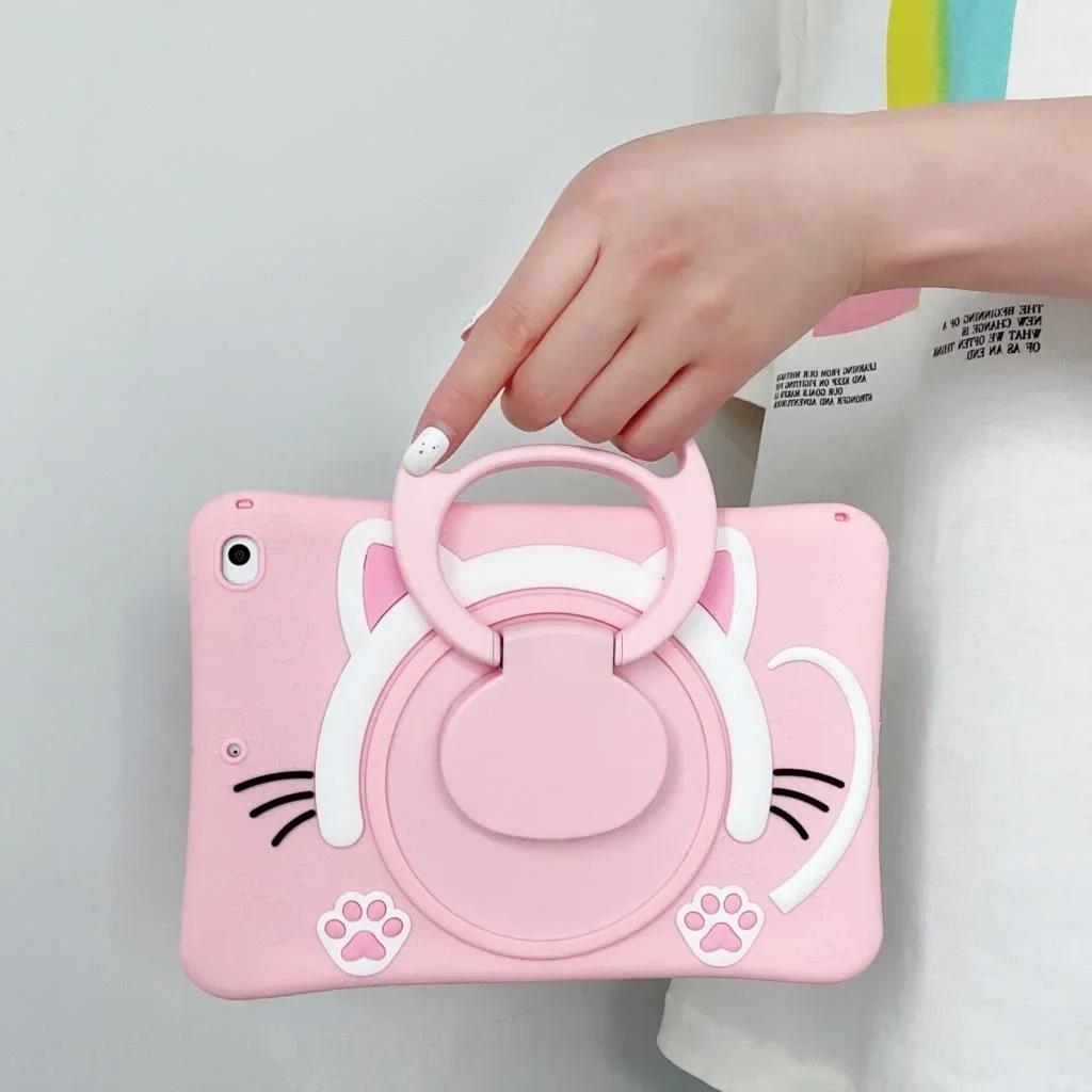Case for ipad pro mini air and Samsung tablet Tab Kids Case For Xiaomi Mipad 5/6 pro RedMi Pad SE 11" pulgadas silicona cute cat case carrying stand