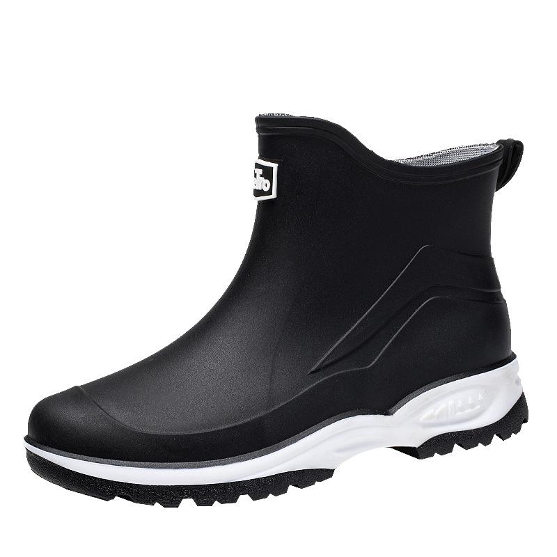 New Short Rain Shoes Women's Rubber Shoes Outer Wear Rubber Shoes Non-slip Water Boots Thick-soled Water Shoes Velvet Short Rain Boots
