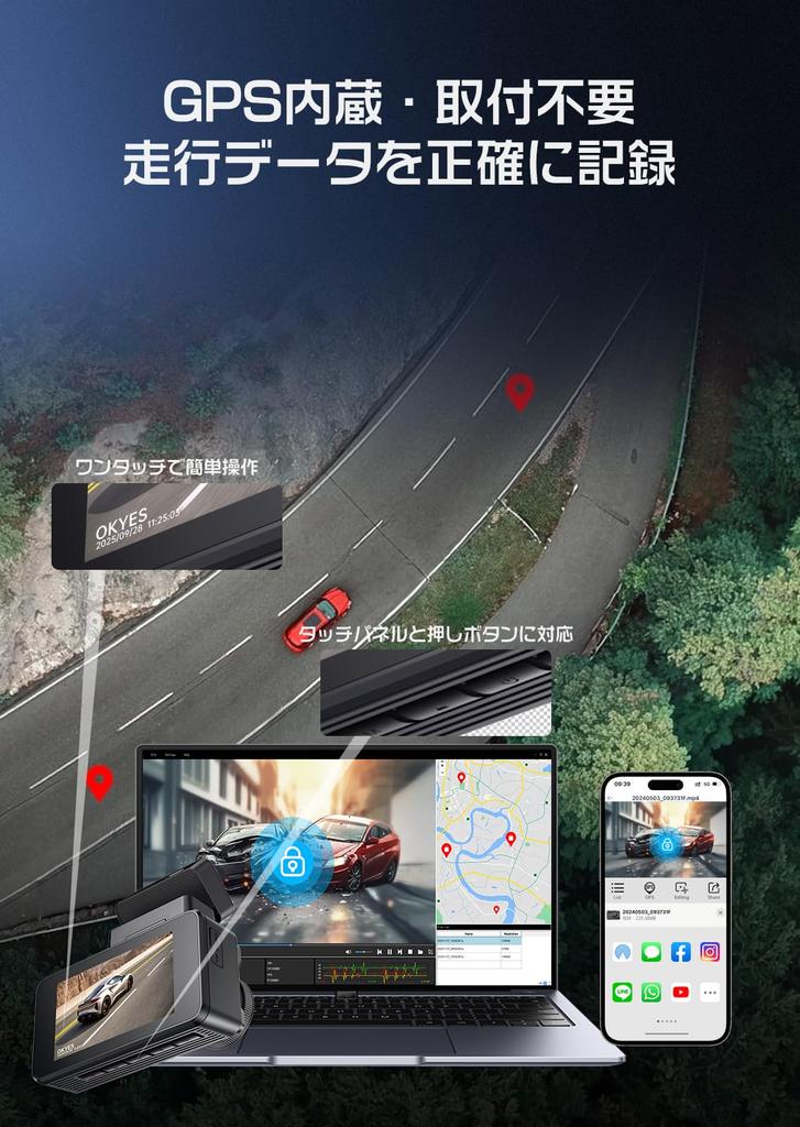 OKYES Latest Front and Rear Dual Dash Cam with 4K Front and Rear Smartphone Power Easy Image Adjustable High Temperature LED Signal Compatible with