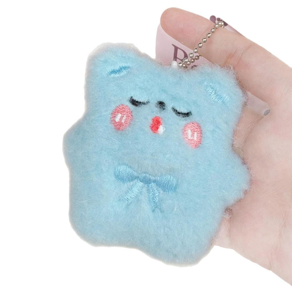 Trendy Squeaky Bear Plush Keychain - Cute Cartoon Pendant for Bags