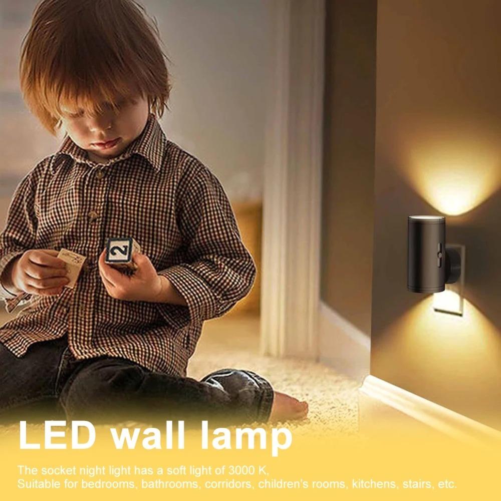 Night Light Plug Into Wall RGB/3 Color Dimmable Portable Socket LED Night Light EU/US Plug-In Bedside Lamp Room Corridor Home Decor
