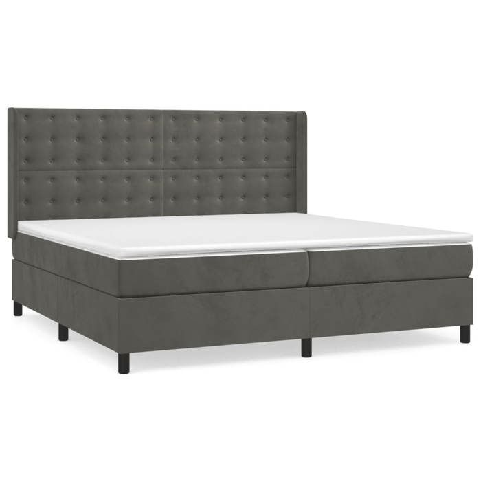 Maison Exclusive - Rete a doghe per letto e materasso Grigio scuro 200x200cm Velluto