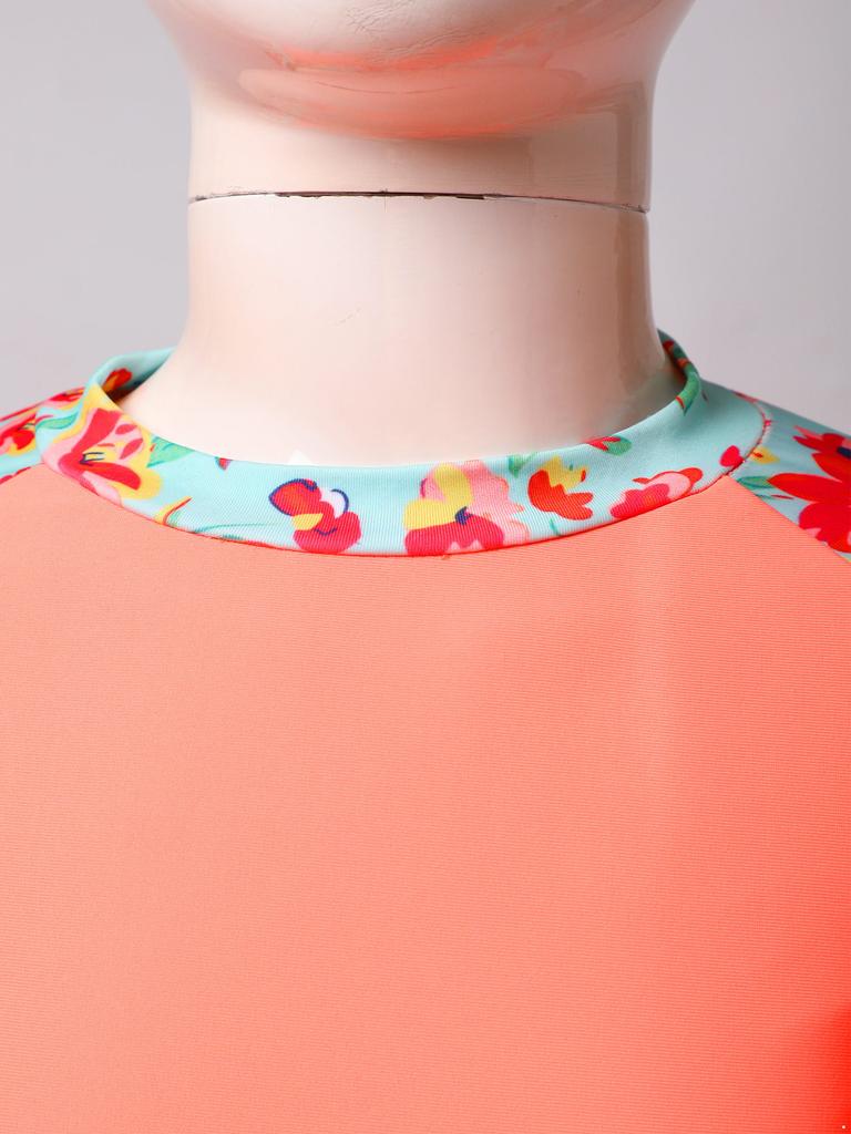 Girls' Swimsuit Long Sleeve UPF50+ Rash Guard Top Swimming Shirt Swimwear