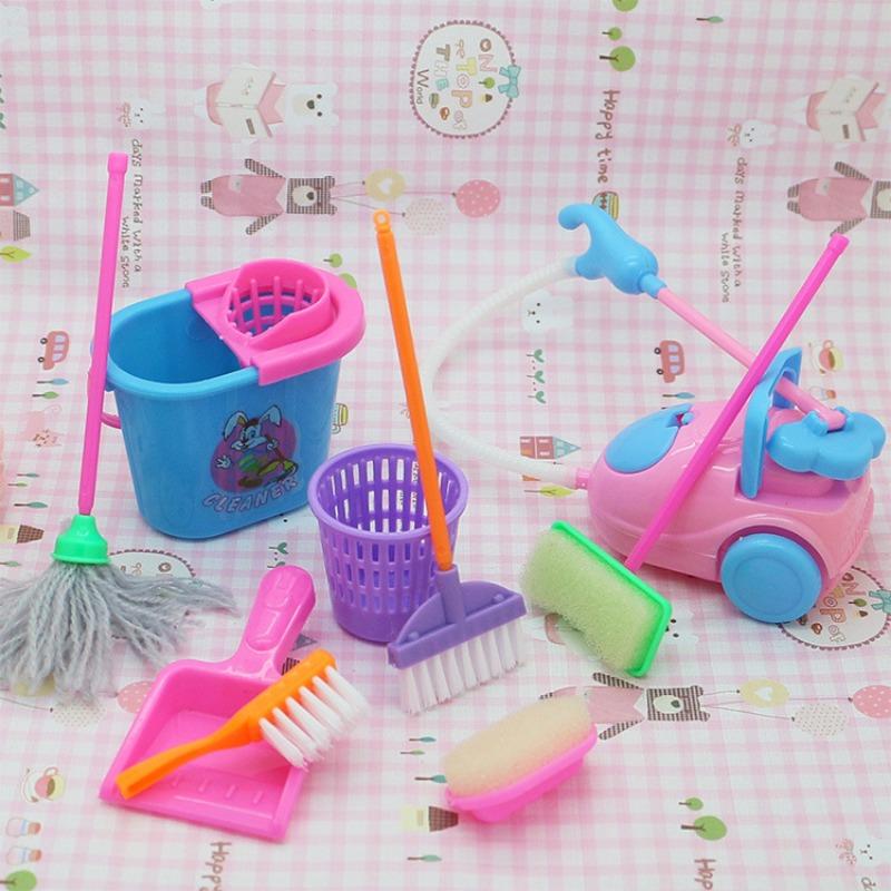 Doll Accessories Props Cleaning Set Children Girls Wedding Dress Princess Play House Toys Simulation Cleaning Tools 1Pcs