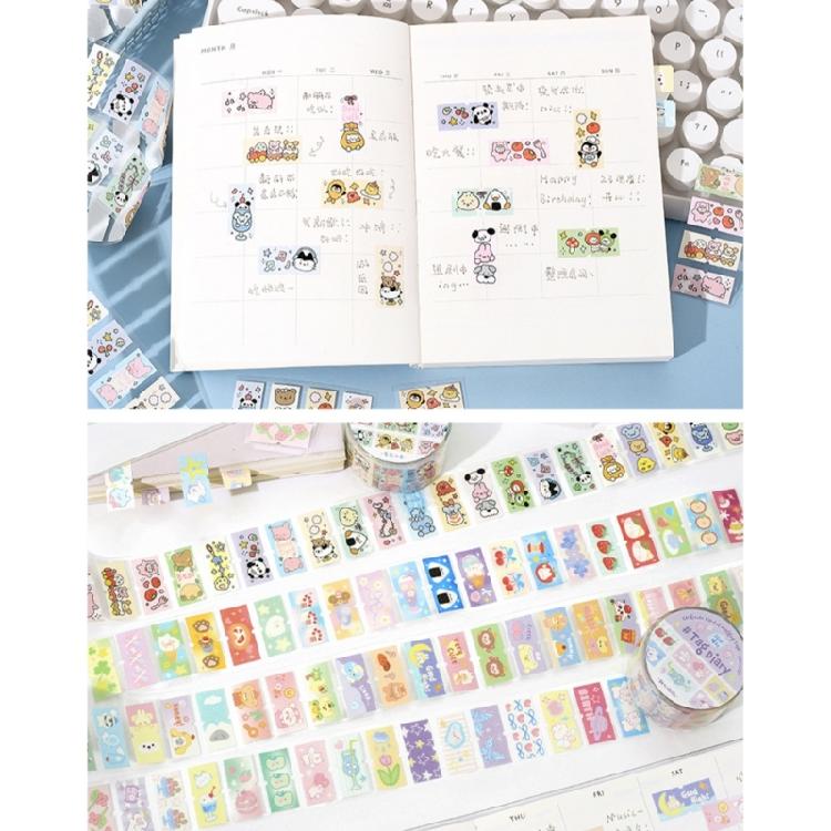 Scrapbooking Decorative Tape Glittering Cutout Tape Pre-cut Cartoon Sticker Roll For Journal Notebook Seal Envelope Card