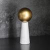 Golden Ball Marble Statue Geometric Cone Metal Spherical Ornaments Natural Marble Metal Figurine Home Decoration Accessories
