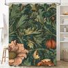Modern Blue Floral Shower Curtain Waterproof Fabric Decorative Bathtub Liner For Bathroom Easy Installation In Various Sizes