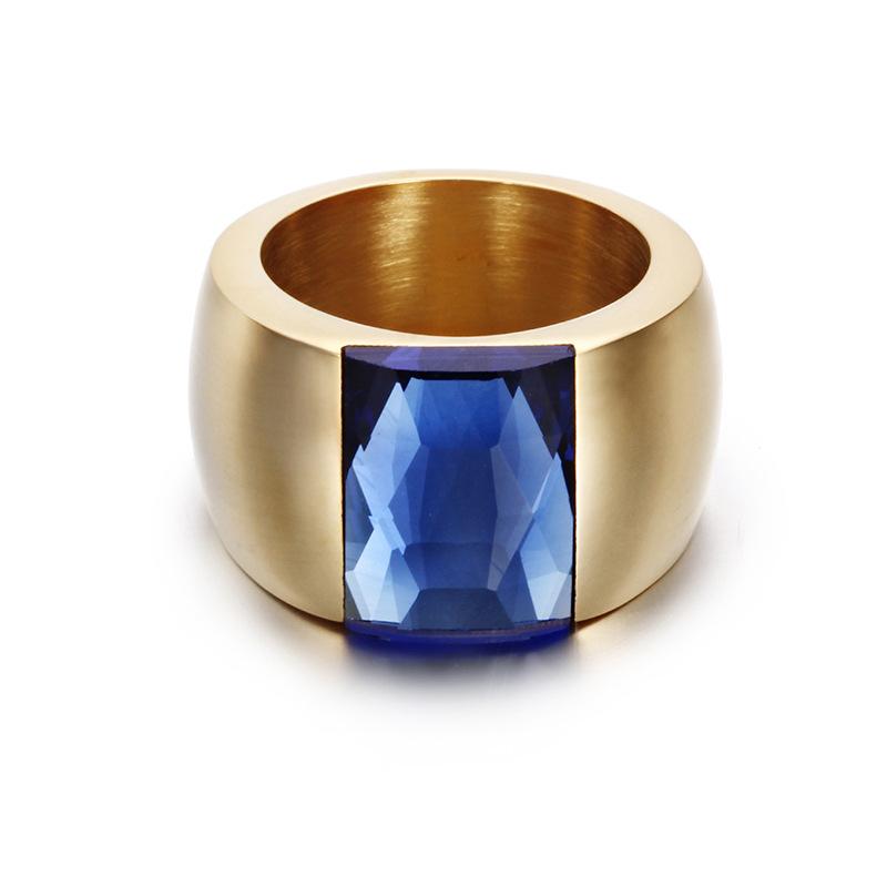 2026 Jewelry, Multi-color Personalized Ring, Simple Fashion Atmosphere Women's Glass Gold Ring