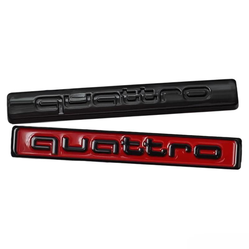 1Pc ABS Car Sticker Quattro Logo A3 A4 A5 A6 B7 Q7 B8 TT RS3 RS4 R8 A8 A7 Q5 Q3 C7 S3 B5 Q2 Rear Trunk Emblem Decoration