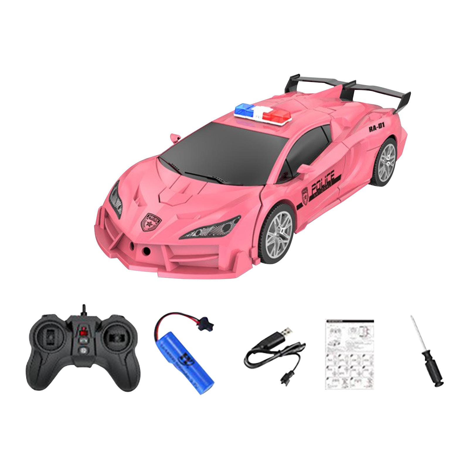 

Детские игрушки, подарки, дистанционно управляемый робот-трансформер 2.4G Light Car One Click Transformation Car Human, подарок для мальчика One Size розовый