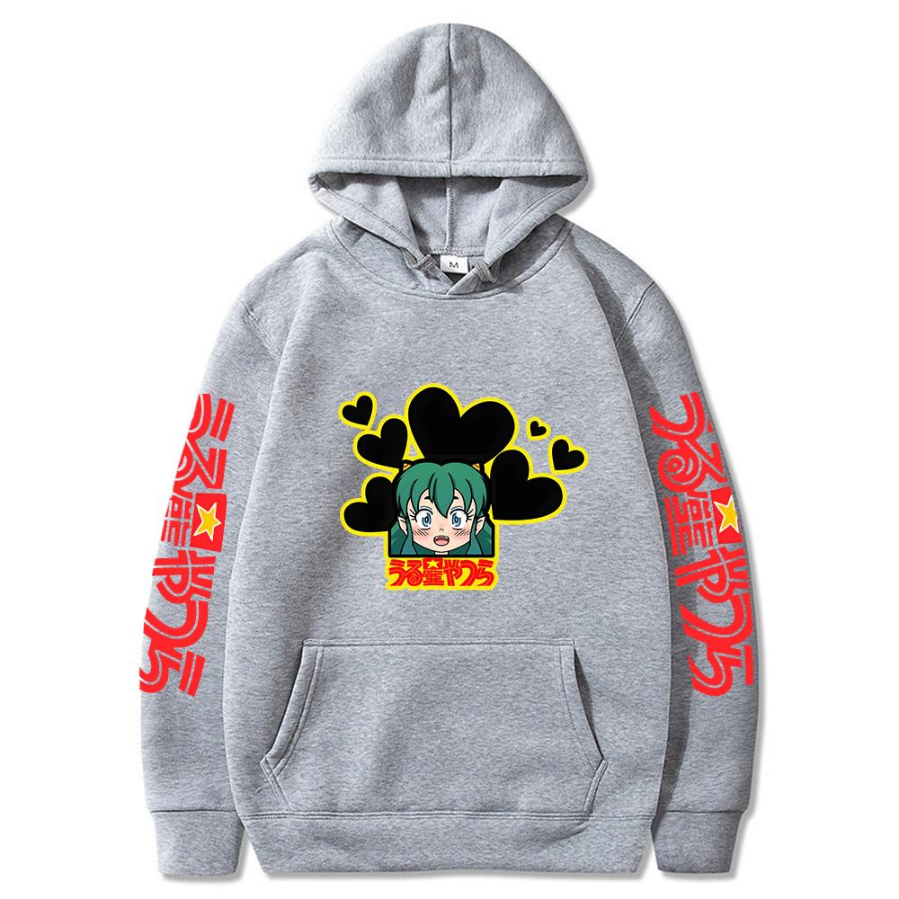 Lum Urusei Yatsura Hoodies Mens Fashion Anime Waifu Senpai Printing Sweatshirts Manga Graphic Clothes Male Casual Long Sleeve Streetwear