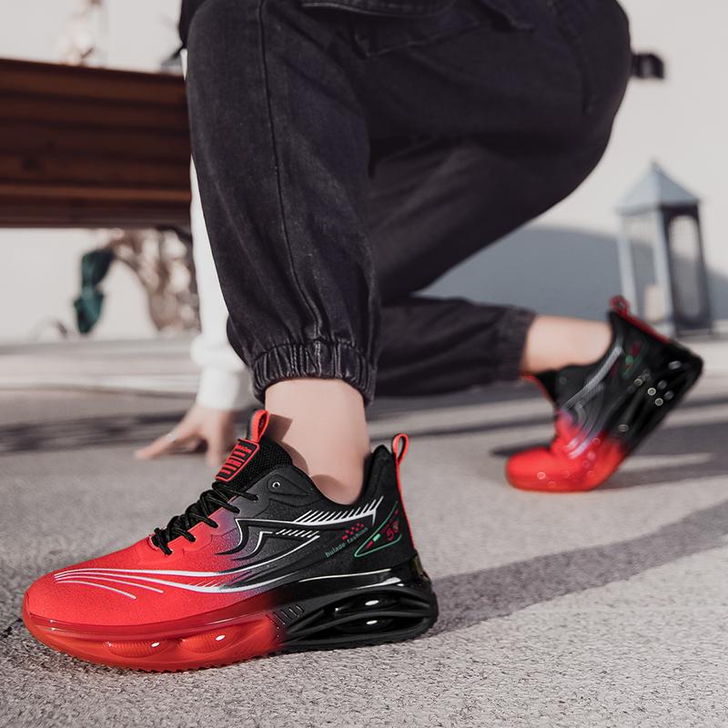 Men’s Red Sports Basketball Shoes Street Style Running Sneakers Shoes Students Over Sized Jogging Shoes