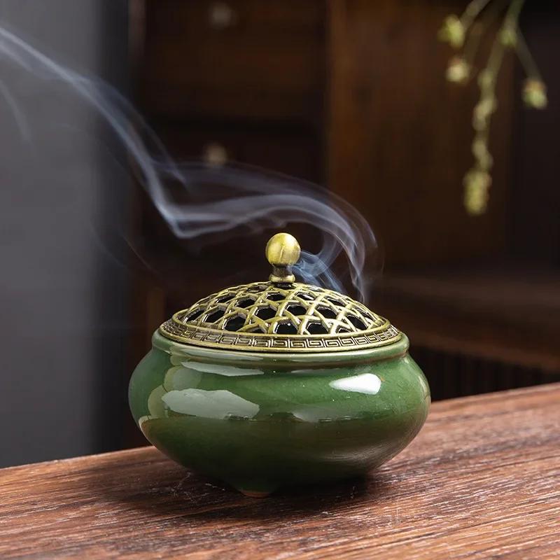 Ceramic Incense Burners Holder Coil Cones Stick Incense Buddhist Home Decor Tearoom Yoga Room Desktop Ornaments Aroma Burner