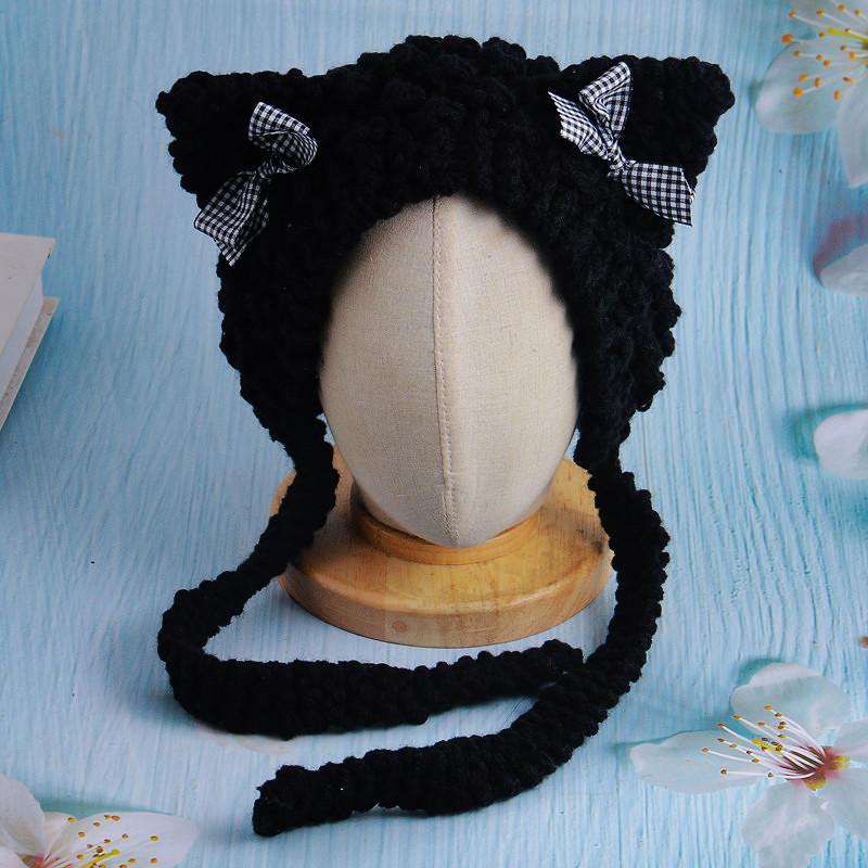Newborn baby cute autumn and winter warm lamb wool anti-droplet hat mask removable protective hat