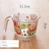 Retro Flower Measuring Cup with Lid Glass Milk Juice Cup with Scale Measuring Jars Household Kitchen Gadgets Baking Cooking Tool