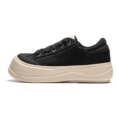 Platforma Miodowa Wygodne Wszechstronne Gruba Podeszwa Zwiększające Wysokość Antypoślizgowe Odporne na Ścieranie Niskie Buty Casual Damskie sneaker Czarny AGCU186-2